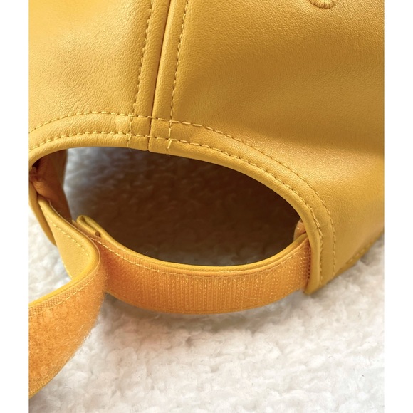 TELFAR • Yellow Logo Embossed Faux Leather Hat - Picture 10 of 15